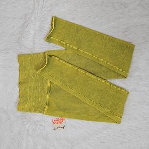 Free People High-Rise 7/8 Length Happiness Runs Leggings Chartreuse